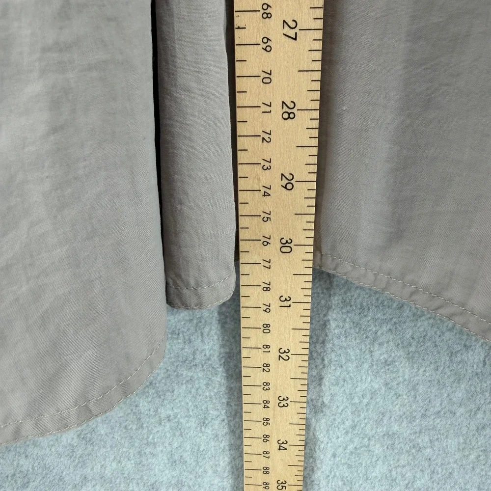 The North Face Mens Long Sleeve Hiking Shirt Tan Nylon Button Down Large